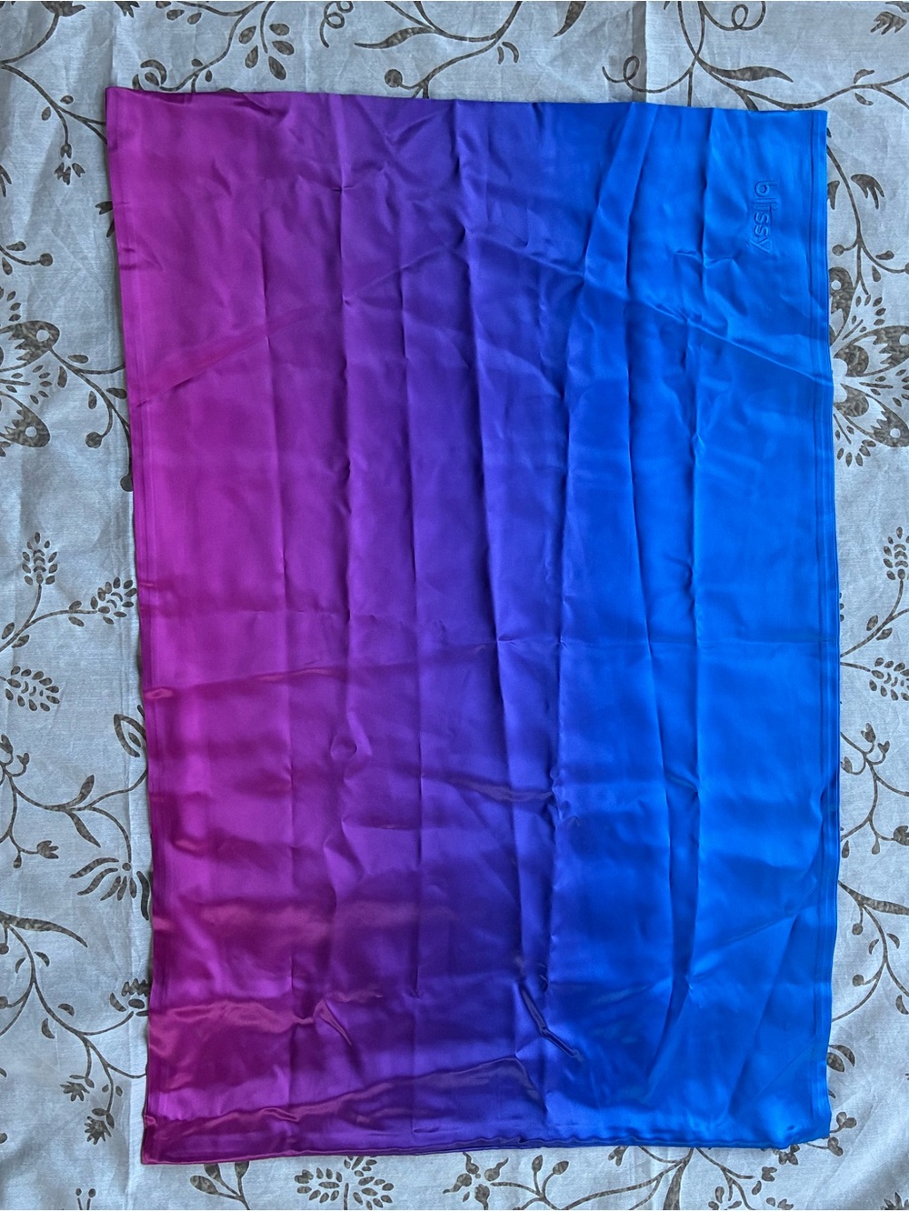 Blissy Mulberry Silk Pillow Case in Purple Blue Ombré